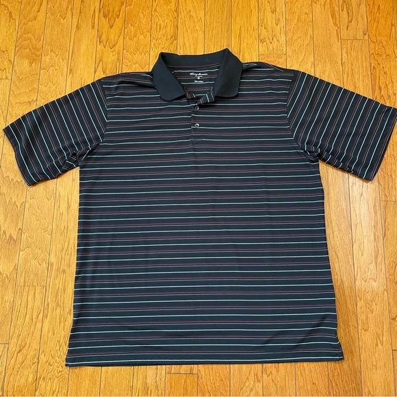 Tommy Armour Mens Black Red Striped Dri-Logic Golf Polo XXL Short Sleeve - Picture 10 of 10